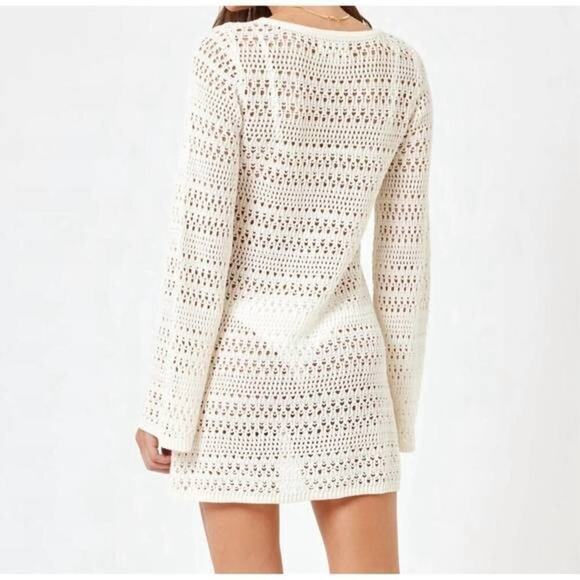 NWTs L*SPACE Sofia Cover-Up Button Down Cardigan in cream (L) - Picture 2 of 12